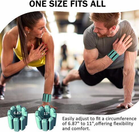 Wrist & Ankle Weights for Women Men, Adjustable Arm & Leg Weights Set of 2(1Lbs Each), Wearable Weighted Bracelet for Yoga, Pilates, Dance, Swimming, Running, Cardio, Gym Workouts in Saudi Arabia