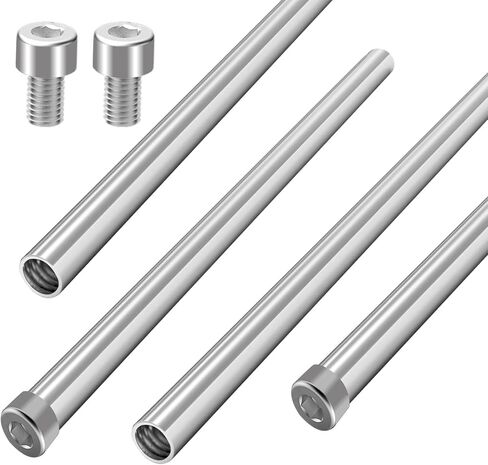 4 PCS Hollow Trall -Tube Steflical Steel 4 بوصة أنبوب الشعيرات الدموية الداخلية قضبان ملولبة الأزرار مستديرة أنابيب المعاد in Saudi Arabia