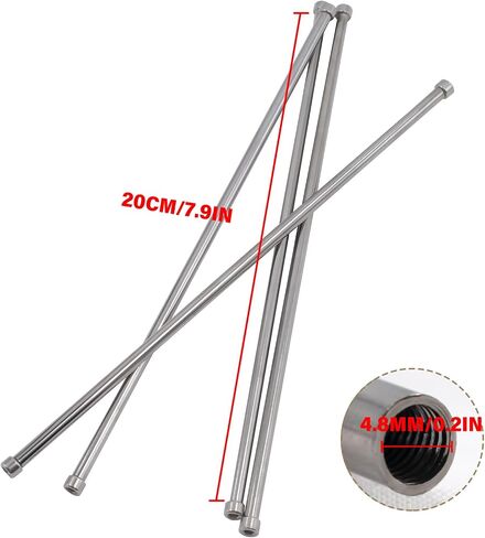 4 PCS Hollow Trall -Tube Steflical Steel 4 بوصة أنبوب الشعيرات الدموية الداخلية قضبان ملولبة الأزرار مستديرة أنابيب المعاد in Saudi Arabia