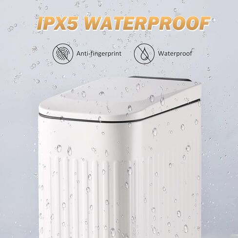 سلة القمامة النحيفة Elpheco مع الغطاء ، سلة القمامة الناعمة القريبة من الفولاذ المقاوم للصدأ ، سلة قمامة الغبار النحيفة على دلو داخلي قابل للإزالة (أسود ، 3.5 جالون) in Kuwait