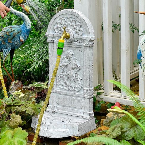 Sungmor Cast Iron Outdoor Water Column with Faucet, Freestanding Floor Mounted Hydrant Water Tap, Decorative Fountain with Faucet Retro Water Column for Garden Farm Pasture Backyard Irrigation Washing in Saudi Arabia
