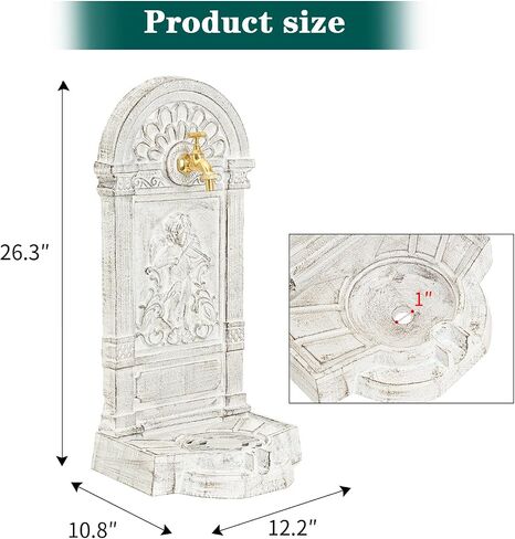 Sungmor Cast Iron Outdoor Water Column with Faucet, Freestanding Floor Mounted Hydrant Water Tap, Decorative Fountain with Faucet Retro Water Column for Garden Farm Pasture Backyard Irrigation Washing in Saudi Arabia