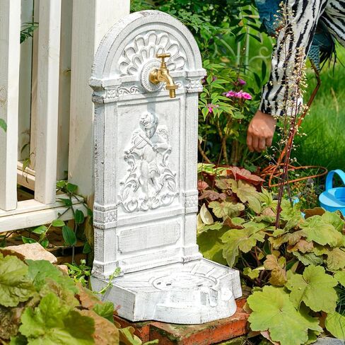 Sungmor Cast Iron Outdoor Water Column with Faucet, Freestanding Floor Mounted Hydrant Water Tap, Decorative Fountain with Faucet Retro Water Column for Garden Farm Pasture Backyard Irrigation Washing in Saudi Arabia