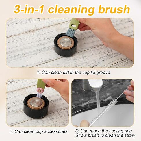 6pcs Bottle Cleaner Brush Set for Yeti, 5pcs Stainless Steel Nylon Extra Long Straw Cup Lid Brushes Plastic Water Bottle Straw Cleaning Brush Compatible with Stanley 25/26/35/42oz in Saudi Arabia