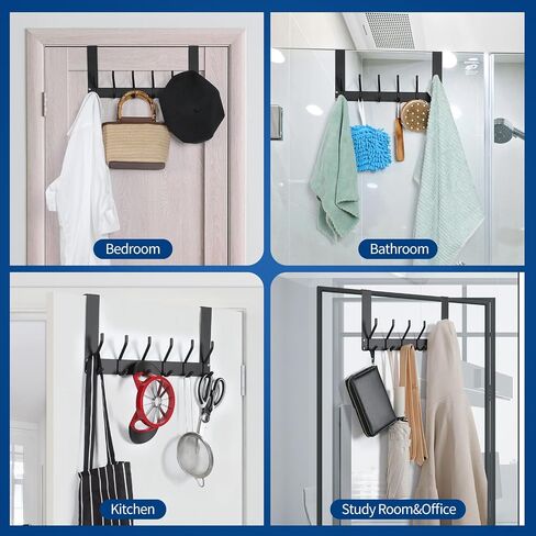 Foldable Over The Door Hook,No Assembly Required Door Hanger Hook,Sturdy Over The Door Towel Rack,Over The Door Hanger Door Hooks for Hanging Clothes,Backpack,Coat Rack Hat Rack for door,White in Saudi Arabia
