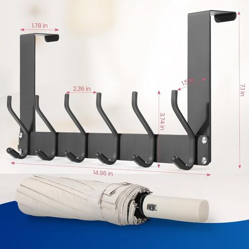 Foldable Over The Door Hook,No Assembly Required Door Hanger Hook,Sturdy Over The Door Towel Rack,Over The Door Hanger Door Hooks for Hanging Clothes,Backpack,Coat Rack Hat Rack for door,White in Saudi Arabia