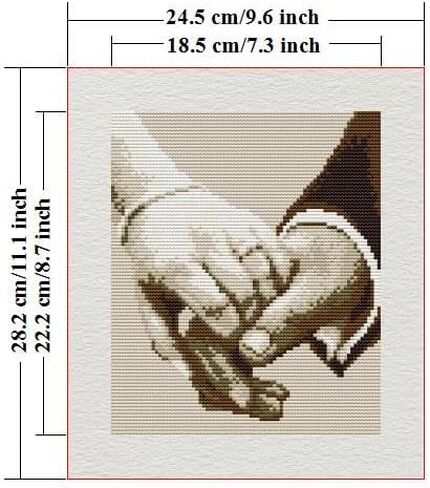 CROSSDECOR Cross Stitch Kit for Beginners DIY Stamped Embroidery Set Counted Needlepoint Starter Kits Handmade Art Supplies 11CT 3 Strands,No Frame in Kuwait