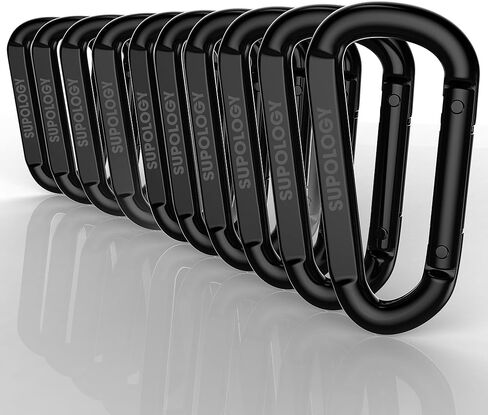 Carabiner Clip, Heavy Duty Steel Carabeaners 1100 lbs,3" D Shaped Spring Hook Small Carabiners for Hammocks, Camping, Hiking, Keychains, Outdoors and Gym, Dog Leash, Harness and Key Ring (6pcs) in Saudi Arabia