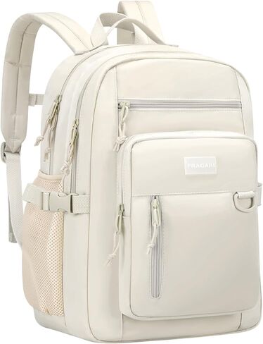 PRAGARI Kids Backpack for School Cute Aesthetic Beige Backpack Girls Student Bookbag Women Travel Lightweight Book Bag in Kuwait