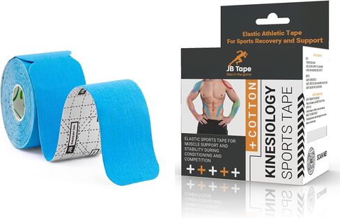 JB Tape, Precut Kinesiology Strips 4 Rolls- (80 Count, 10") Elastic, Latex-Free, Water Resistant, Athletic Sports Tape for Body, Joint & Muscle Support. (Black) in Saudi Arabia