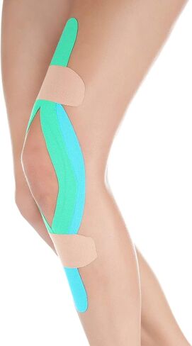 JB Tape, Precut Kinesiology Strips 4 Rolls- (80 Count, 10") Elastic, Latex-Free, Water Resistant, Athletic Sports Tape for Body, Joint & Muscle Support. (Black) in Saudi Arabia