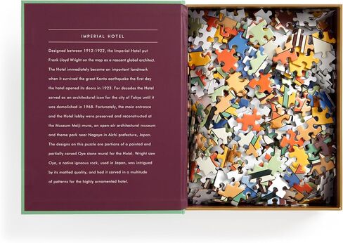 Galison Frank Lloyd Wright Saguaro Forms and Cactus Flowers Gold Foil Puzzle, 1,000 Pieces, 20"x27" – Fun, Relaxing and Challenging – Gold Foil Added to Image Brings New Flavor to Iconic Piece of Art in Saudi Arabia