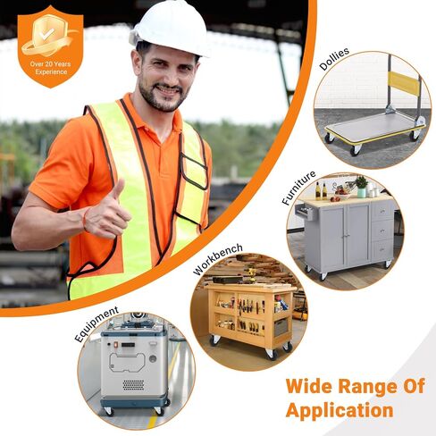 عجلات دوارة شديدة التحمل مقاس 4 بوصات من W B D WEIBIDA تحمل 1200 رطل، عجلات دوارة ذات لوحة تحمل قابلة للقفل، عجلات دوارة 360 درجة للأثاث وعربة طاولة العمل، مجموعة من 4 (مسامير مجانية ومفتاح ربط) in Saudi Arabia