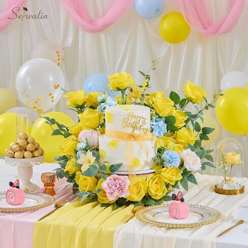 Serwalin 30pcs Artificial Roses Flowers, Orange Roses with Long Stems Realistic Fake Silk Roses Flowers for DIY Wedding Bouquet Arrangement Centerpieces Party Home Table Decorations in Kuwait