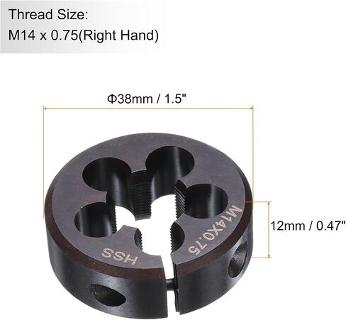 Harfington Round Threading Die M17 × 2 سلسلة متري 38 مم OD قابلة للتعديل اليمنى من الصلب عالي السرعة (HSS) جولة يموت المسمار قطع خيط يموت لإصلاح الخيط in Saudi Arabia