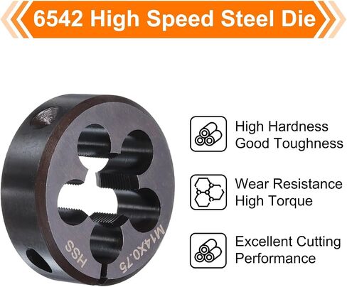 Harfington Round Threading Die M17 × 2 سلسلة متري 38 مم OD قابلة للتعديل اليمنى من الصلب عالي السرعة (HSS) جولة يموت المسمار قطع خيط يموت لإصلاح الخيط in Saudi Arabia