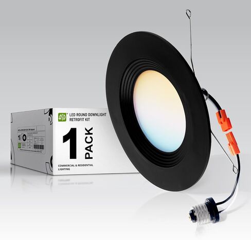 ASD Retrofit LED Recessed Lighting 5/6 Inch | 12W 1009Lm Wet Rated Dimmable Ceiling LED Downlights | 2700K-5000K Adjustable CRI90 Bronze LED Room Recessed Light Fixtures | LED Can Lights 6 Pack in Saudi Arabia