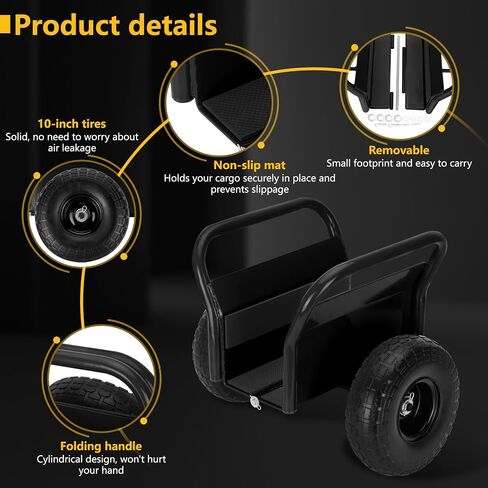 Heavy Duty Panel Dolly, All-Terrain Slab Dolly with 1000 LB Weight Capacity,10" Solid Rubber Tires and Two Handles - Ideal for Moving Heavy Drywall Sheets and Doors (Orange) in Saudi Arabia