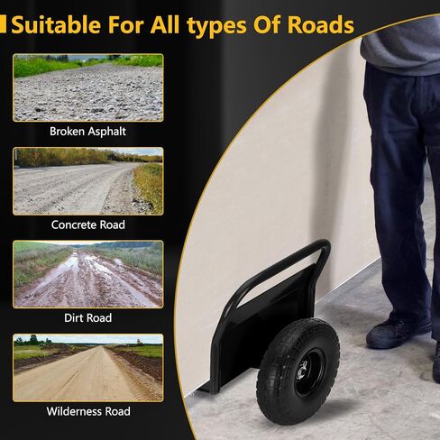 Heavy Duty Panel Dolly, All-Terrain Slab Dolly with 1000 LB Weight Capacity,10" Solid Rubber Tires and Two Handles - Ideal for Moving Heavy Drywall Sheets and Doors (Orange) in Saudi Arabia
