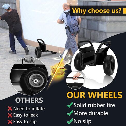 Heavy Duty Panel Dolly, All-Terrain Slab Dolly with 1000 LB Weight Capacity,10" Solid Rubber Tires and Two Handles - Ideal for Moving Heavy Drywall Sheets and Doors (Orange) in Saudi Arabia