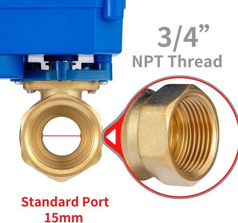 1/2" Brass Motorized Ball Valve, Electric Ball Valve Full Port, 9-24V AC/DC, 2 Wire Auto Return in Saudi Arabia