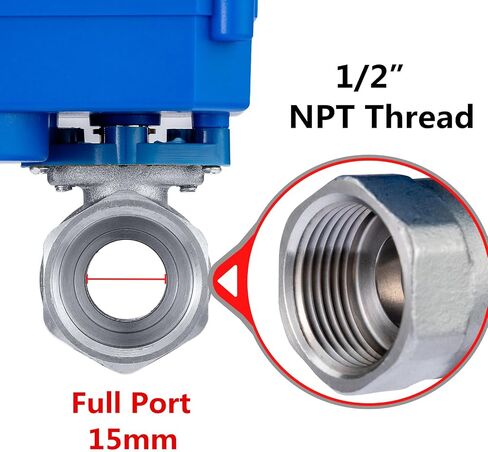 1/2" Brass Motorized Ball Valve, Electric Ball Valve Full Port, 9-24V AC/DC, 2 Wire Auto Return in Saudi Arabia