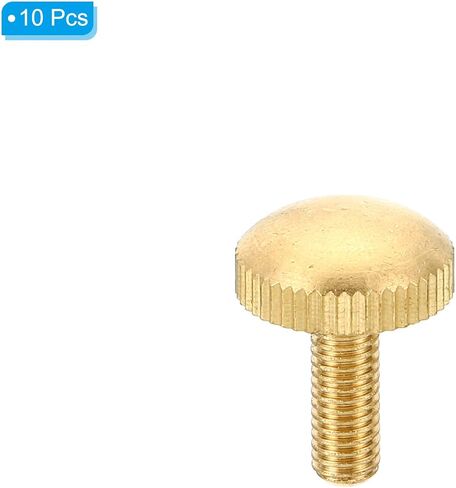 PATIKIL M5x15mm Knurled Thumb Screws, 5 Pack Flat Tip Brass Bolts Grip Knobs Fasteners with Straight Shoulders for Lighting Furniture Electronic Mechanical in Saudi Arabia