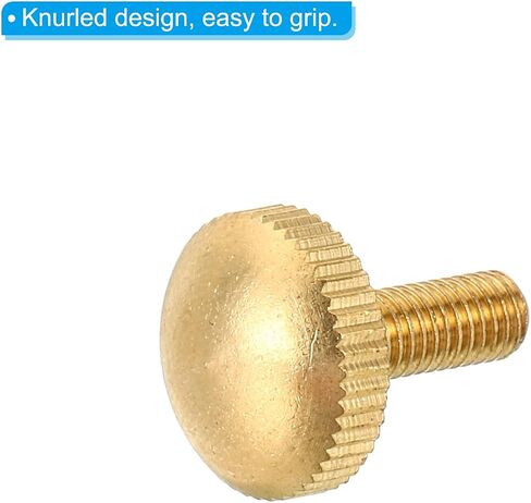 PATIKIL M5x15mm Knurled Thumb Screws, 5 Pack Flat Tip Brass Bolts Grip Knobs Fasteners with Straight Shoulders for Lighting Furniture Electronic Mechanical in Saudi Arabia