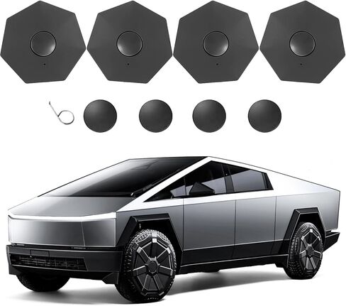 Hubcap Wheel Cover Replacement Hub Caps Compatible with Tesla Cybertruck 2024 2023,Full Rim Protector Wheel Hub Caps Set of 4 for Cybertruck Accessories Wheel Cover Replacement,Black in Saudi Arabia