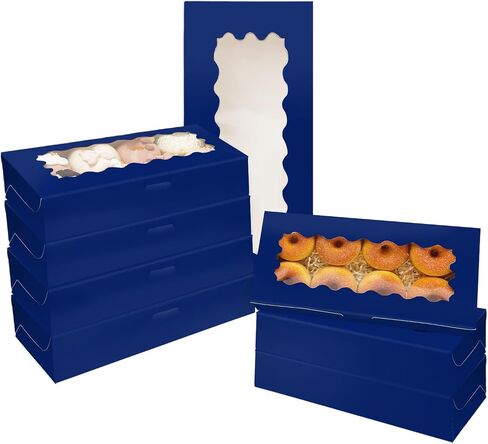 qiqee 50 Packs Pink Cookie Box with Window 12x5.5x2.5 Inch Two Uses Pastry Biscuit Bakery Box For Packaging in Saudi Arabia