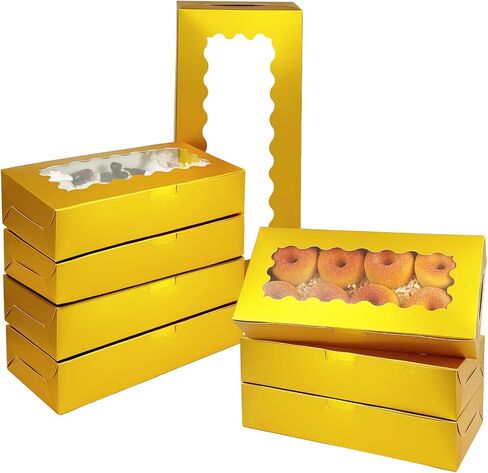 qiqee 50 Packs Pink Cookie Box with Window 12x5.5x2.5 Inch Two Uses Pastry Biscuit Bakery Box For Packaging in Saudi Arabia