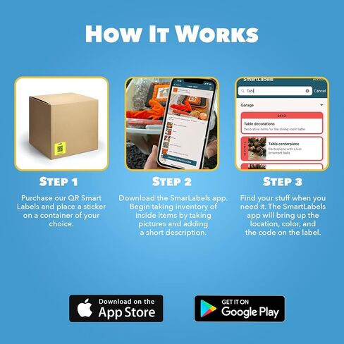 SmartLabels – Etiquetas QR en Español | Paquete de 48 | Etiquetas QR Multicolor | Calcomanías con App para Inventario Fácil, Organización de Bodegas o Etiquetas de Mudanza in Kuwait