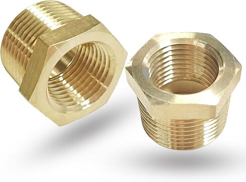 3/8 بوصة NPT ذكر × 1/4 بوصة NPT أنثى المخفض السداسي، محول تقليل تركيب الأنابيب النحاسية الثقيلة، تجهيزات الأنابيب ذات الرأس السداسي (3/8 بوصة MNPT × 1/4 بوصة FNPT) in Kuwait