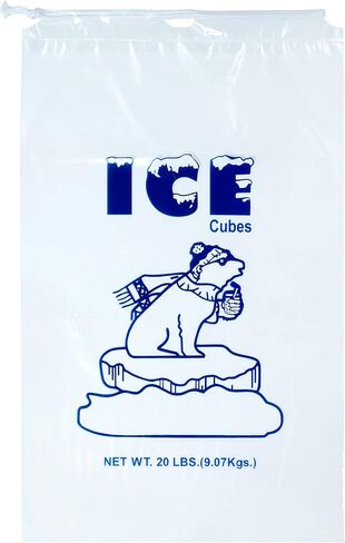 Infinite Pack Plastic Ice Bags 20 Lb. with Draw String Closure Pack 250 in Saudi Arabia