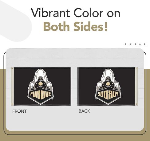 Purdue Boilermakers College Sports Printed Flag - NCAA Licensed - Super Polyester Knit - 2' x 3' School Banner (White, Gold) in Kuwait