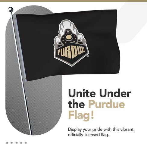 Purdue Boilermakers College Sports Printed Flag - NCAA Licensed - Super Polyester Knit - 2' x 3' School Banner (White, Gold) in Kuwait