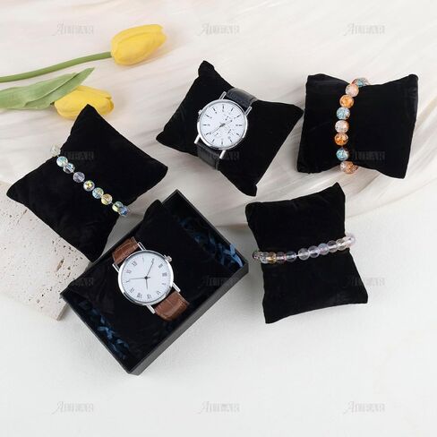 AUEAR, Velvet Bracelet Watch Pillow Black Jewelry Pillows Watch Bracelet Bangle Cushions Display Stand Set for Box (20 Pcs) in Saudi Arabia