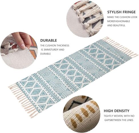 nuveti Cotton Yoga Mat - Cotton Yoga Rug - Absorbent, Grippy Tight Weave, Ashtanga and Hot Yoga Rug, Helps with Slippery Hands and Feet Yoga & Fitness| Meditation Yoga Exercise Mat in Kuwait
