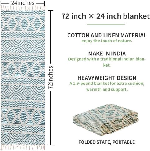 nuveti Cotton Yoga Mat - Cotton Yoga Rug - Absorbent, Grippy Tight Weave, Ashtanga and Hot Yoga Rug, Helps with Slippery Hands and Feet Yoga & Fitness| Meditation Yoga Exercise Mat in Kuwait