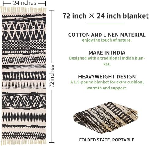 nuveti Cotton Yoga Mat - Cotton Yoga Rug - Absorbent, Grippy Tight Weave, Ashtanga and Hot Yoga Rug, Helps with Slippery Hands and Feet Yoga & Fitness| Meditation Yoga Exercise Mat in Kuwait