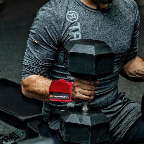 Heavy Duty Cotton 23'' Lifting Straps & 22'' Wrist Wraps Set – Premium Support for Deadlifts, Powerlifting & Strength Training – Weight Lifting Wrist Wraps for Men & Women in Saudi Arabia