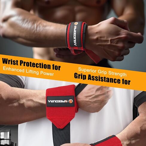 Heavy Duty Cotton 23'' Lifting Straps & 22'' Wrist Wraps Set – Premium Support for Deadlifts, Powerlifting & Strength Training – Weight Lifting Wrist Wraps for Men & Women in Saudi Arabia