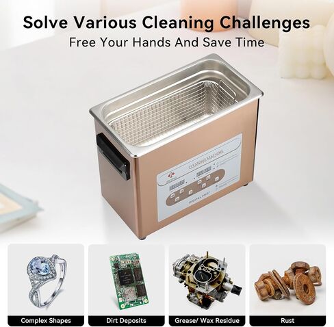 900ml Jewelry Cleaner Ultrasonic Machine Upgrade 40kHz Sonic Cleaner Machine for Glasses Diamond Ring Retainer Watch Small Parts in Saudi Arabia