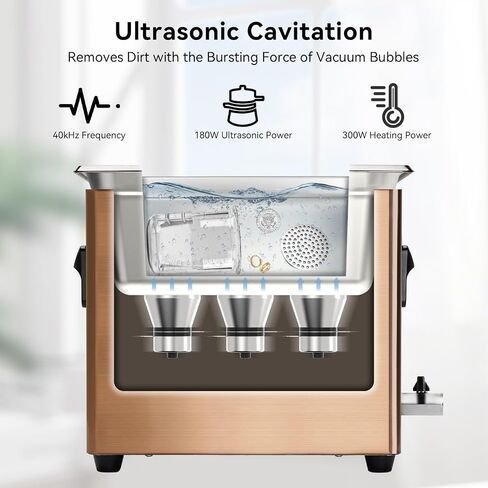 900ml Jewelry Cleaner Ultrasonic Machine Upgrade 40kHz Sonic Cleaner Machine for Glasses Diamond Ring Retainer Watch Small Parts in Saudi Arabia