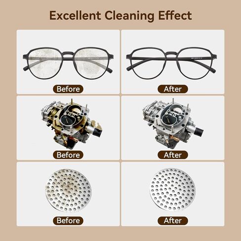 900ml Jewelry Cleaner Ultrasonic Machine Upgrade 40kHz Sonic Cleaner Machine for Glasses Diamond Ring Retainer Watch Small Parts in Saudi Arabia