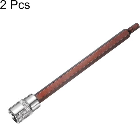 uxcell 4mm Hex Bit Socket 1/4" Drive SAE S2 Steel Square Drive Socket Extension Impact Bit Socket Ratchet Wrench Accessories for Turns Power Drill Into Nut Driver in Saudi Arabia