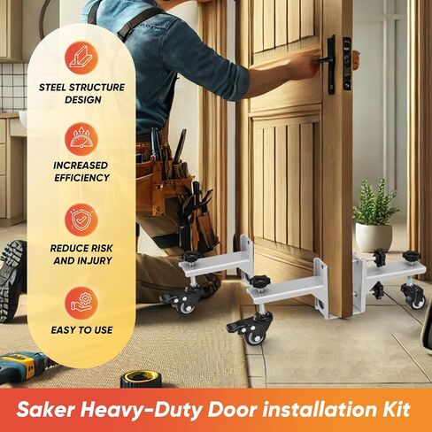 مجموعة تثبيت قفل الباب SakerPlus، 2025 دوللي باب عالي التحمل، قطعتان من أدوات تركيب الباب، أدوات تركيب الباب للتعليق المسبق، الباب الأمامي والبلاطة، رافع الباب in Kuwait