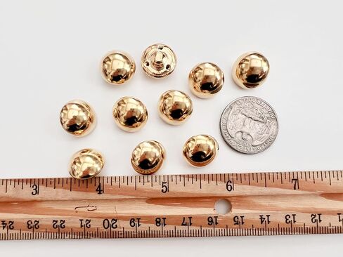 PEPPERLONELY 10PC Simple Dome Metal Buttons for Clothing, Jeans, Crafts, Pants, Blazer, Sewing, Jacket, Jewlery Making (Gold, 18mm) in Kuwait