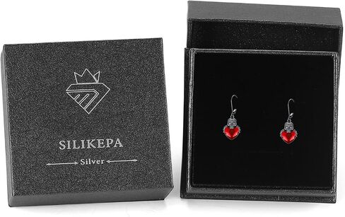 Skull Earrings 925 Sterling Silver with Crystal Skull Dangle Drop Earrings Skull Goth Jewelry Halloween Christmas Decorations Jewelry Gifts for Women Girls in Kuwait