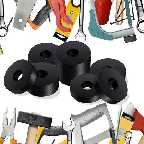 12 PCS Black Thick Rubber Washers 1 1/2 Inch OD 1/2 Inch ID 2/5 Inch Thick Vibration Dampening Washer Anti-Noise Washers Anti Vibration Pads Rubber Pads in Saudi Arabia